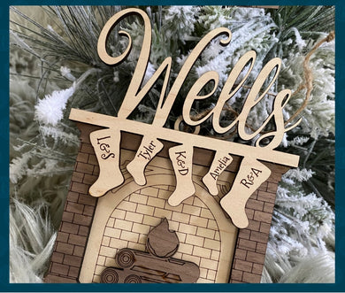 Personalized Family Fireplace Ornament