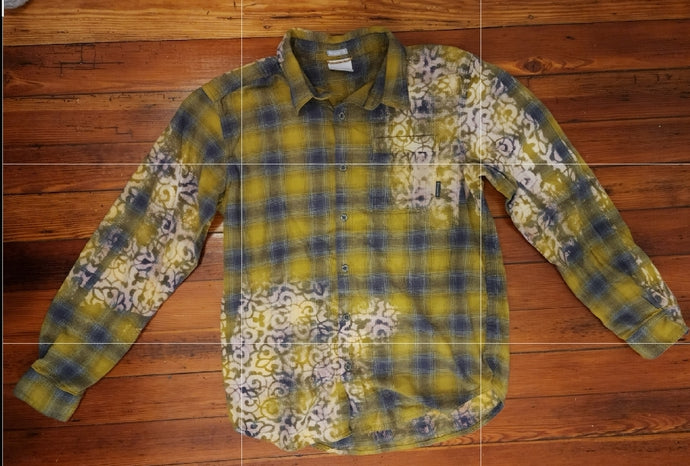 Vintage Distressed Flannel Bright Green
