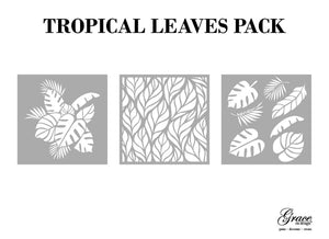 Tropical Leaves Stencil Pack