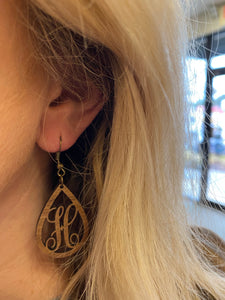 Walnut Monogram Earrings